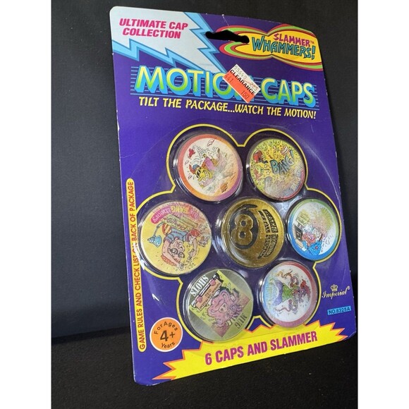 1994 POGS Sealed MOTION CAPS SLAMMER WHAMMERS - 6 cap 1 slammer Lenticular - Picture 3 of 6